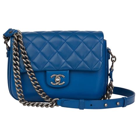 chanel blue quilted